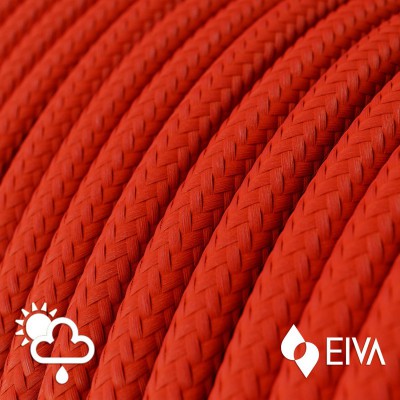 Outdoor round electric cable covered in Red Rayon